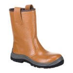 Cizme de lucru din piele, bombeu si lamela antiperforatii metalice, talpa rezistenta la 300ºC - Portwest Rigger S1P HRO