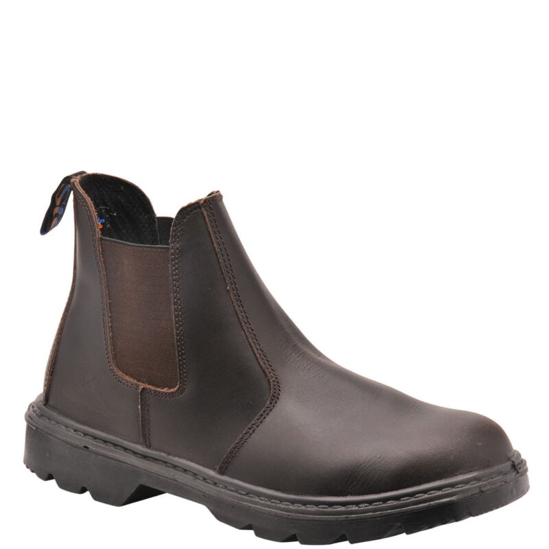 Cizme de protectie din piele integrala cu bombeu si lamela antiperforatii metalice, imbinari elastice - Dealer S1P