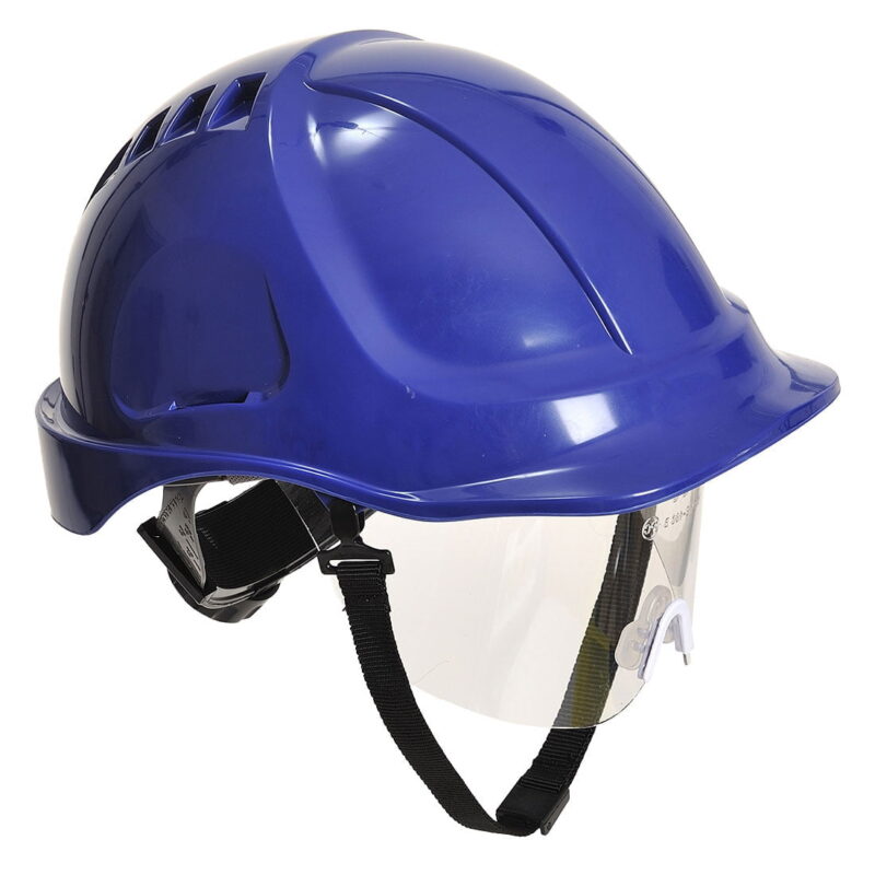 Casca de protectie cu viziera retractabila pentru constructii, izolatie electrica, 5 culori - Porwest Endurance Plus PW54
