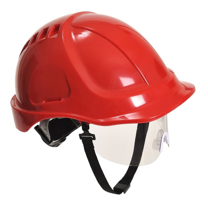 Casca de protectie cu viziera retractabila pentru constructii, izolatie electrica, 5 culori - Porwest Endurance Plus PW54