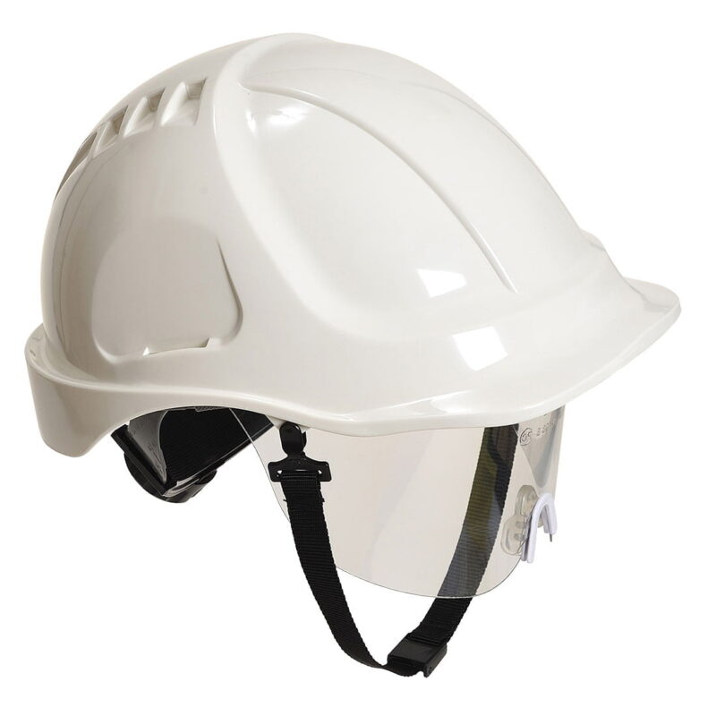 Casca de protectie cu viziera retractabila pentru constructii, izolatie electrica, 5 culori - Porwest Endurance Plus PW54