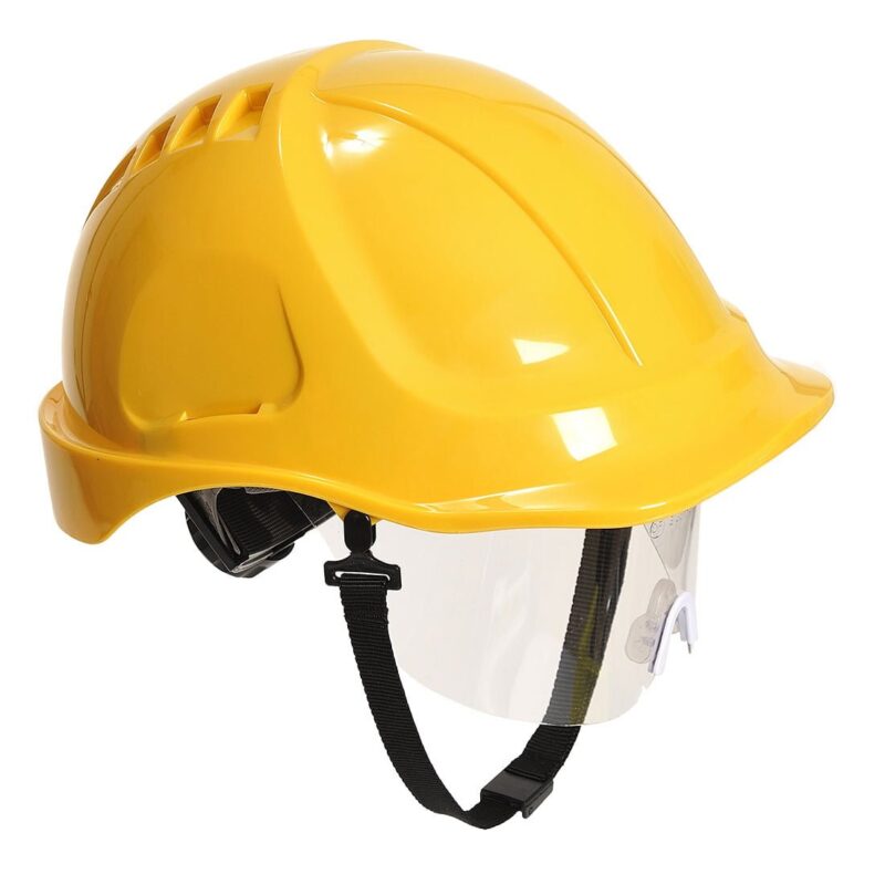 Casca de protectie cu viziera retractabila pentru constructii, izolatie electrica, 5 culori - Porwest Endurance Plus PW54