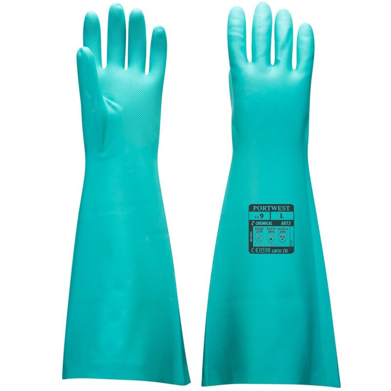Manusi lungi de protectie chimica din nitril - Portwest Nitril 480mm