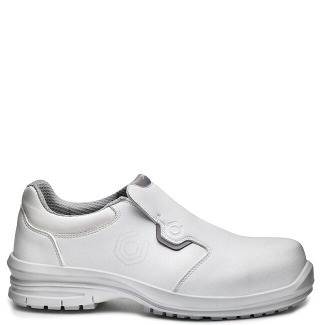 Pantofi de lucru albi usori cu bombeu din compozit foarte subtire (6,5 mm), talpa anti-oboseala, captuseala antibacteriana - Kuma S2