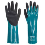 Manusi de protectie chimica din nitril pentru medii umede si uleioase - Portwest Sandy Grip