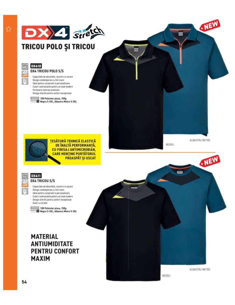Tricou polo de lucru cu protectie UV, materiale premium ce va mentin racoros, uscat si confortabil - Portwest DX410