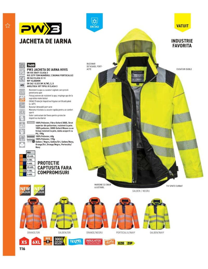 Geaca reflectorizanta impermeabila de iarna - Portwest T400