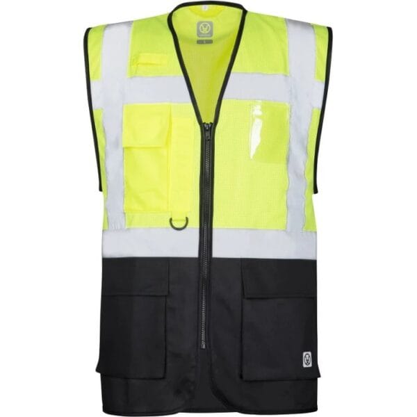 Vestă reflectorizantă de lucru, cu fermoar, respirabilă și dotată cu buzunare multiple - Ardon Signal