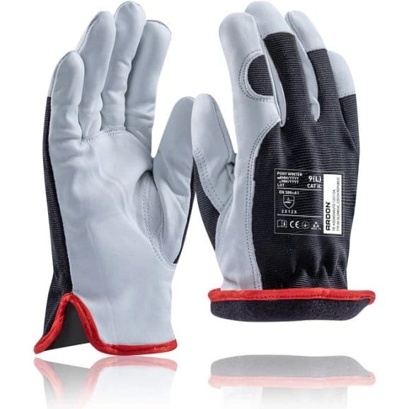 Mănuși de protecție de iarnă din piele de capră cu spate textil – Ardon A1076