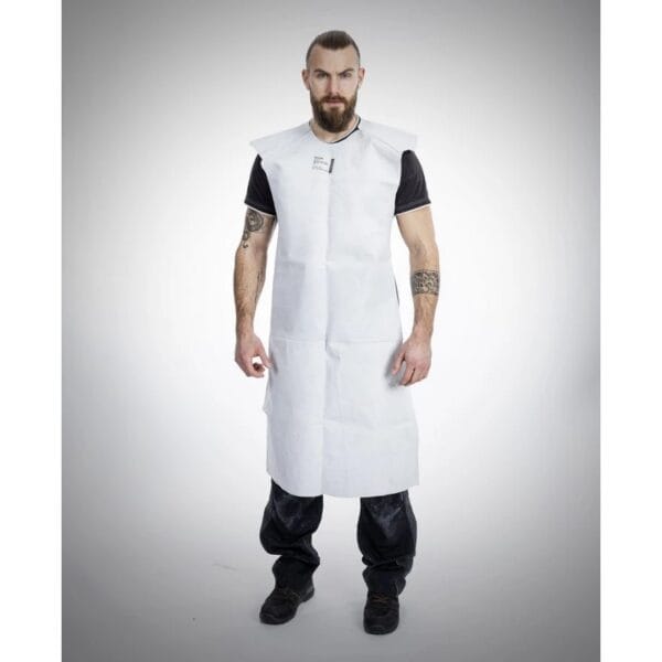 Șorț sudor cu acoperire pentru umeri, din piele naturală cu cusături Kevlar, 105x72 cm – Ardon Marin